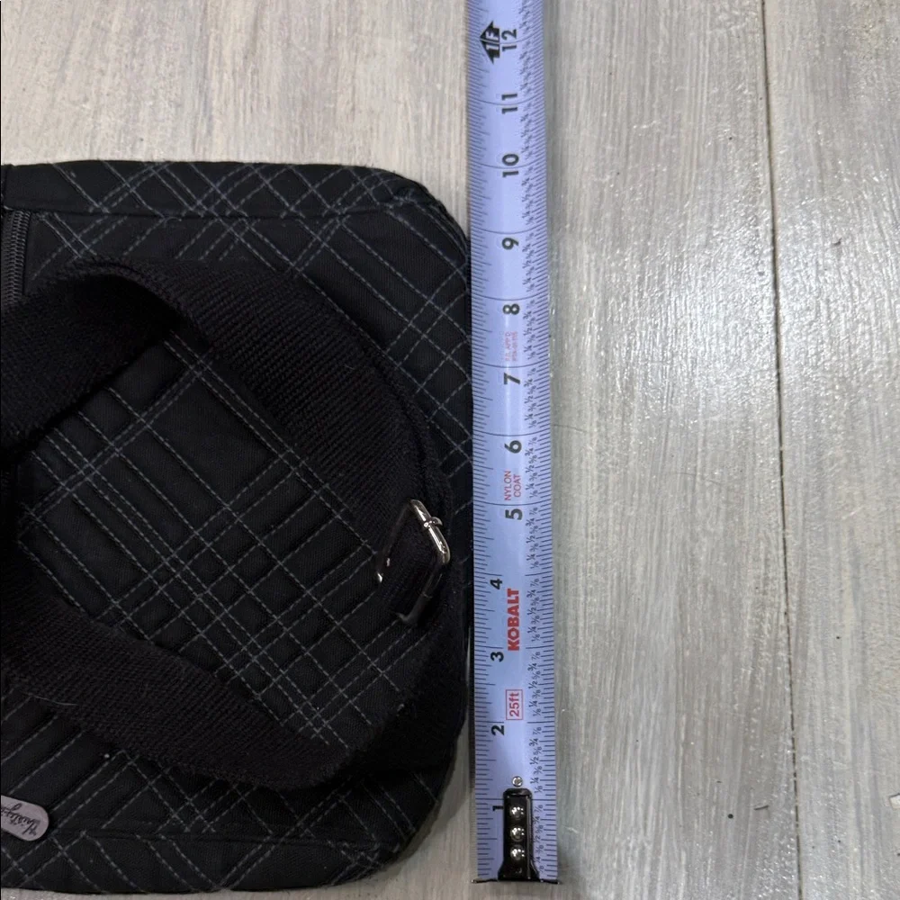 Thirty-One Black Quilted Messenger Bag